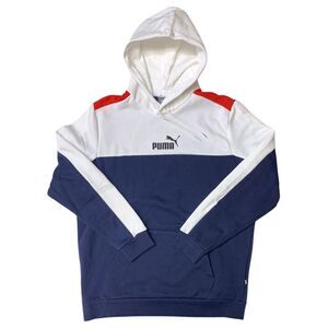 Puma Men's Long Sleeve Warm Comfortable Drawstring Classic Hoodie - Peacoat